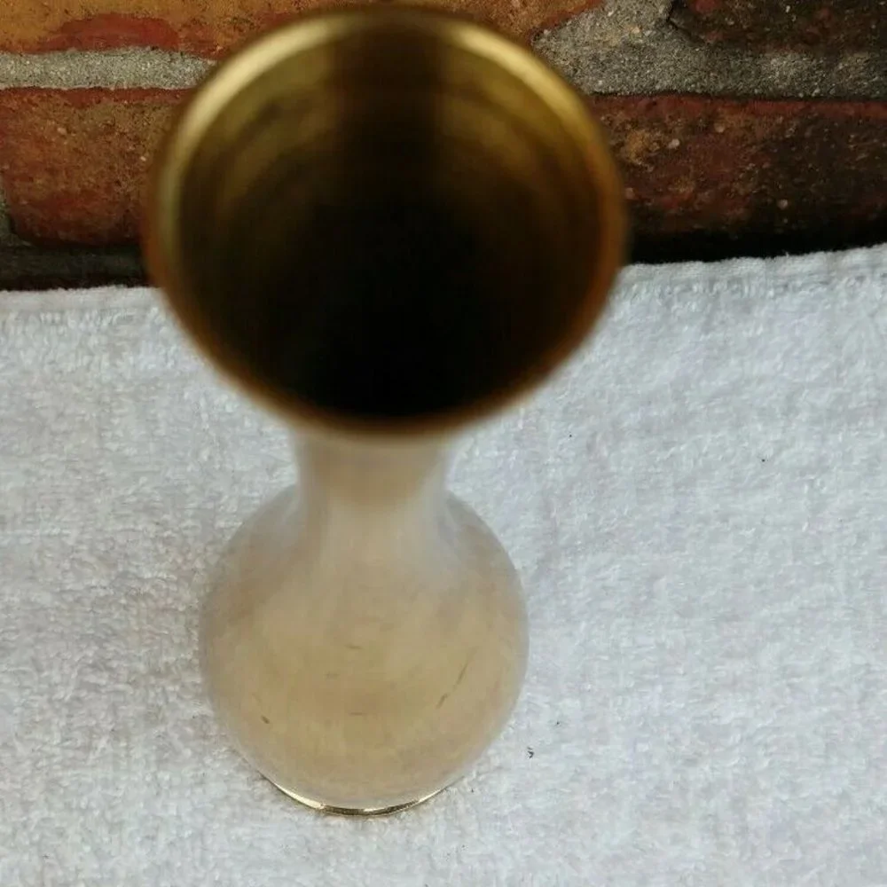 1960's Solid Brass Art Deco Vase 7